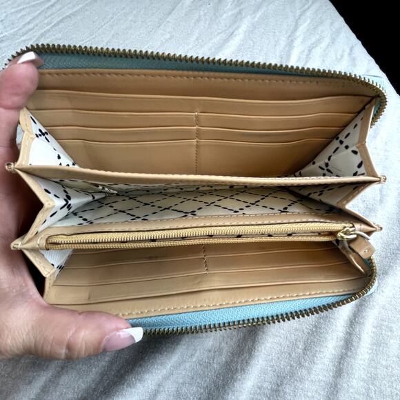 Pre-loved Kate Spade New York Light Blue Wallet Zip Around - Picture 5 of 9